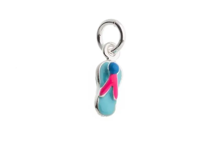 Anhänger Flip Flop, blau - 925 Silber