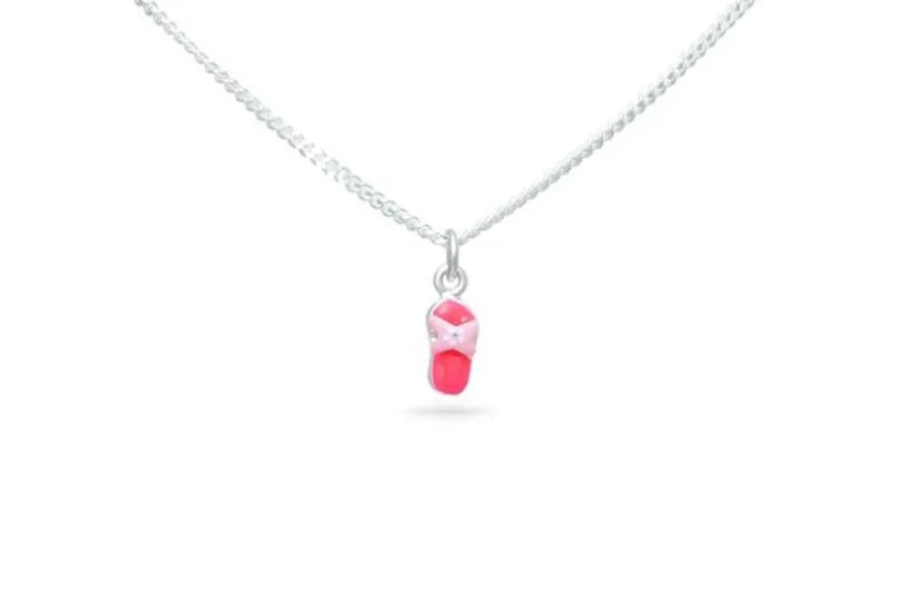 Anhänger Flip Flop, rosa - 925 Silber