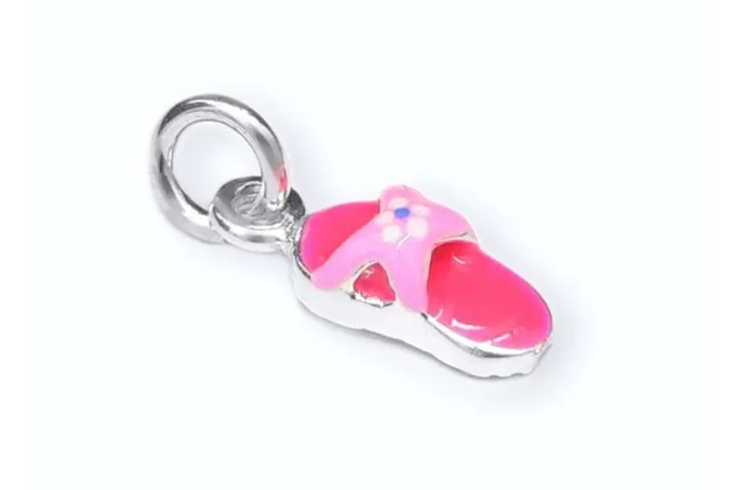Anhänger Flip Flop, rosa - 925 Silber
