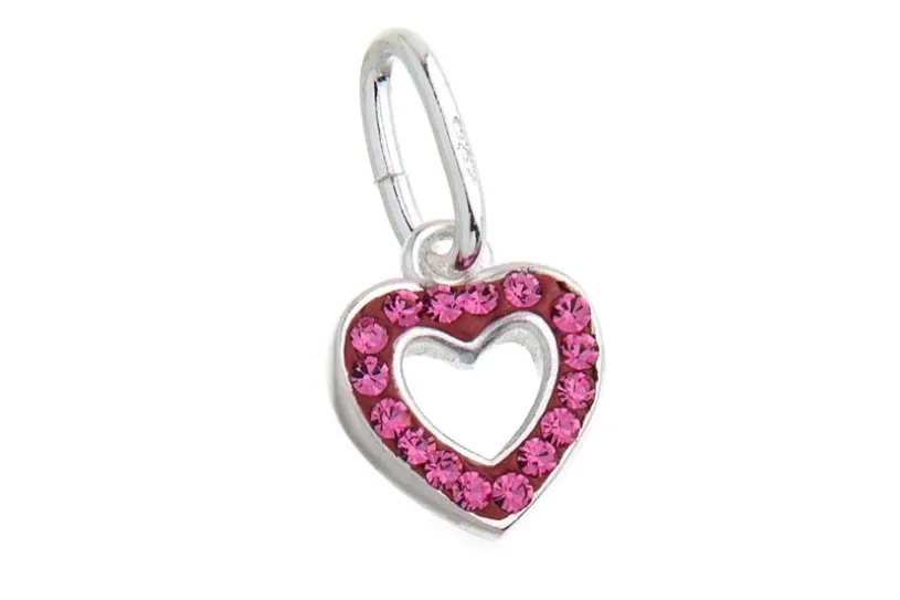 Anhänger Herz, rosa - 925 Silber
