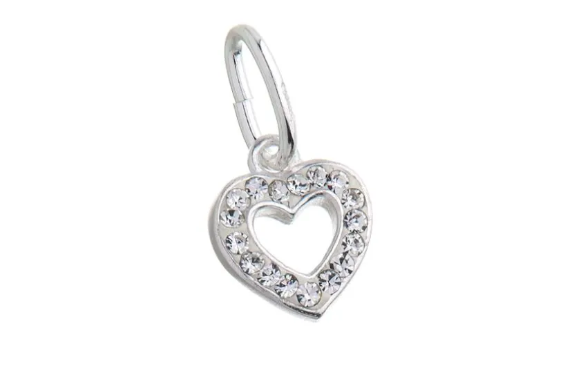 Anhänger Herz, weiß - 925 Silber