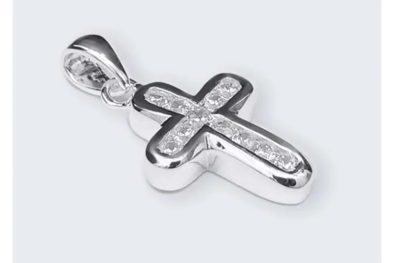Anhänger Kreuz Zirkonia - 925 Silber