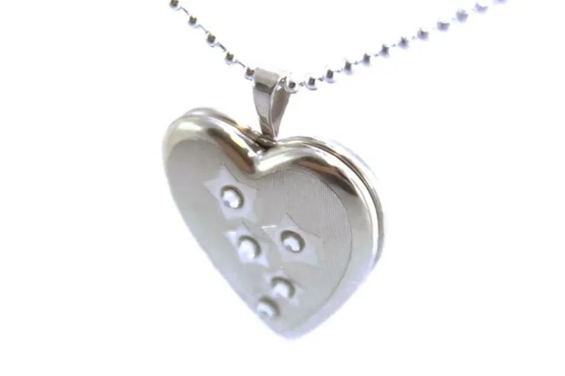 Anhänger Medaillon Herz mit Zirkonia - 925 Silber