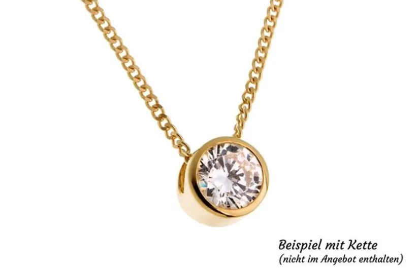 Anhänger mit Zirkonia - 375 Gelbgold FLStein
