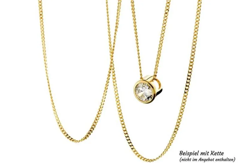 Anhänger mit Zirkonia - 375 Gelbgold FLStein