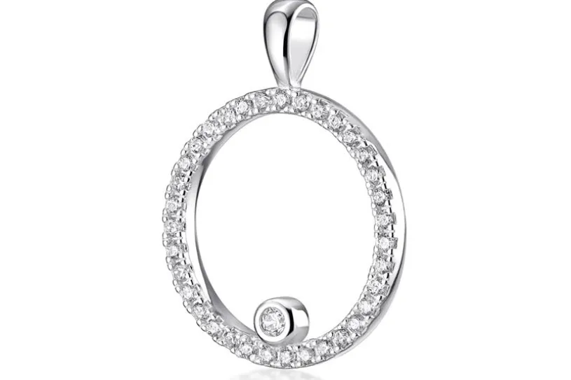 Anhänger, rund mit Zirkonia - 925 Silber