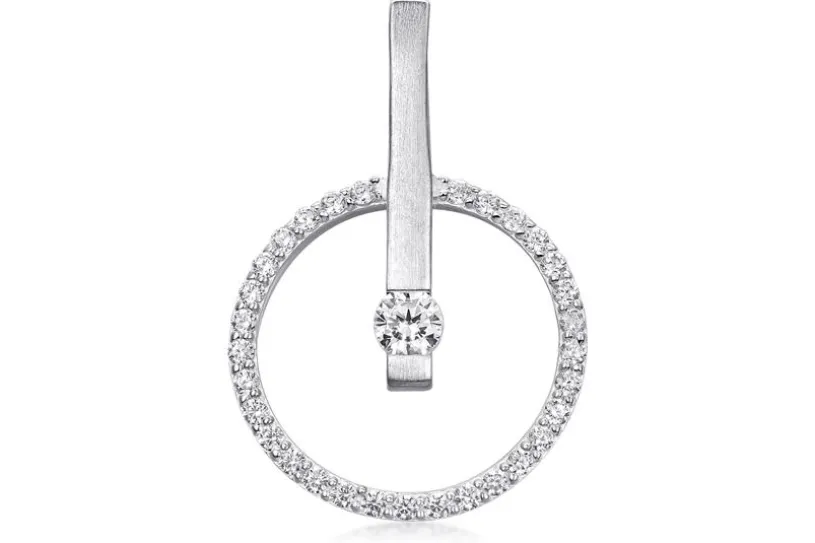 Anhänger, rund mit Zirkonia SJR - 925 Silber