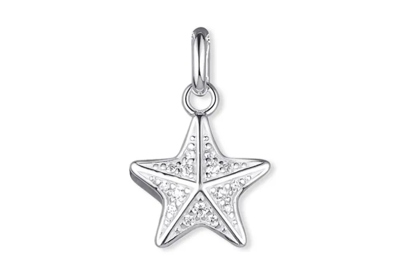 Anhänger Seestern mit Zirkonia - 925 Silber