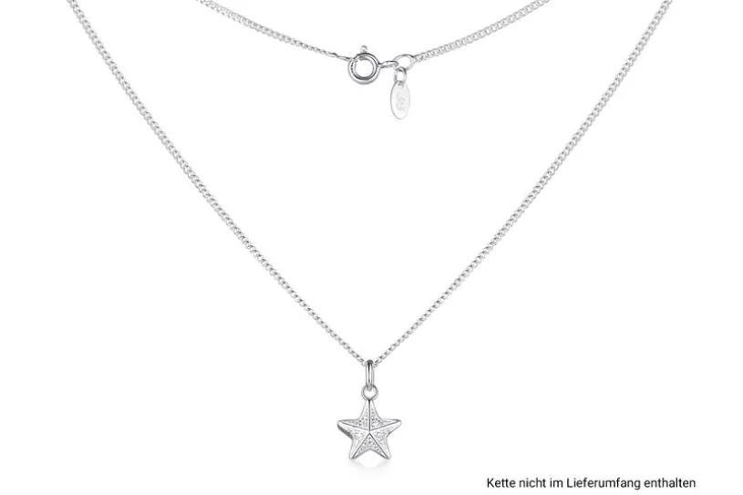 Anhänger Seestern mit Zirkonia - 925 Silber
