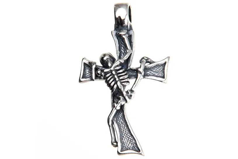 Anhängerkreuz Skelett - 925 Silber LU223_1