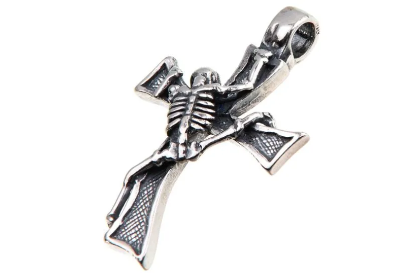 Anhängerkreuz Skelett - 925 Silber LU223_1