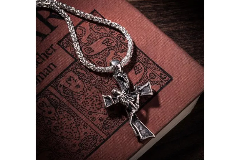 Anhängerkreuz Skelett - 925 Silber LU223_1