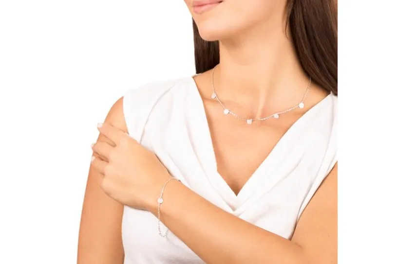 Ankerkette Armband 1,7mm mit Plättchen - 925 Silber - 19cm