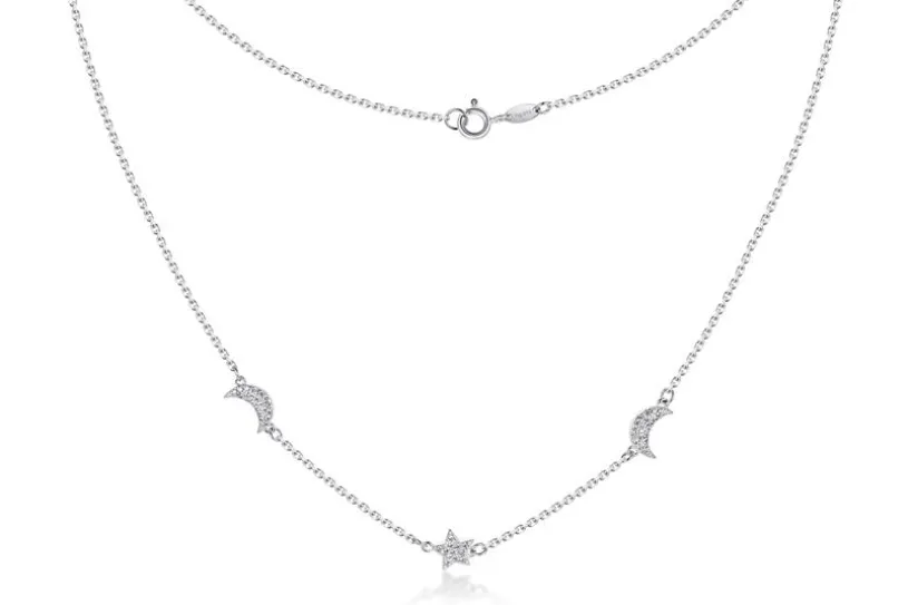 Ankerkette 1,7mm 2 Monde und 1 Stern - 925 Silber