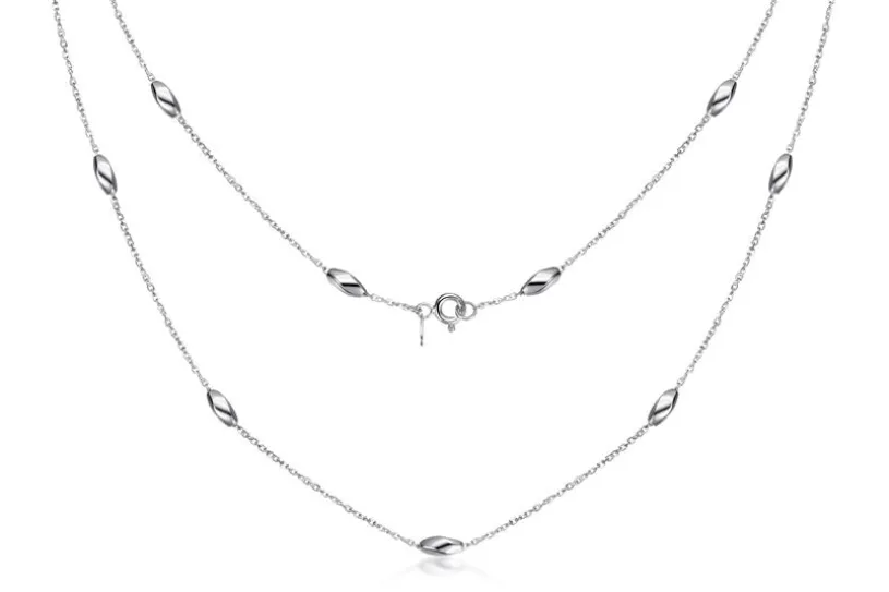 Ankerkette 1,4mm mit Oliven - 925 Silber