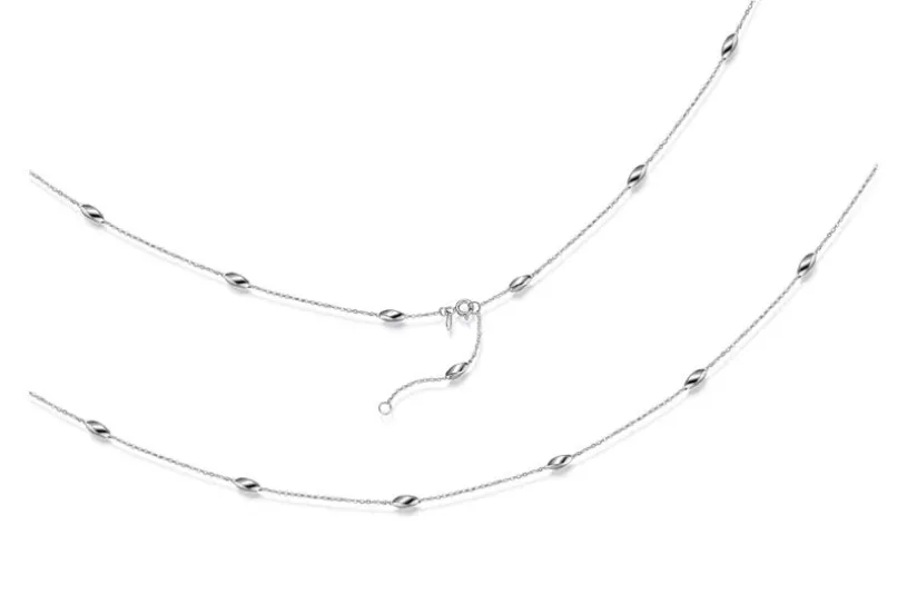Bauchkette Anker 1,4mm mit Oliven - 925 Silber