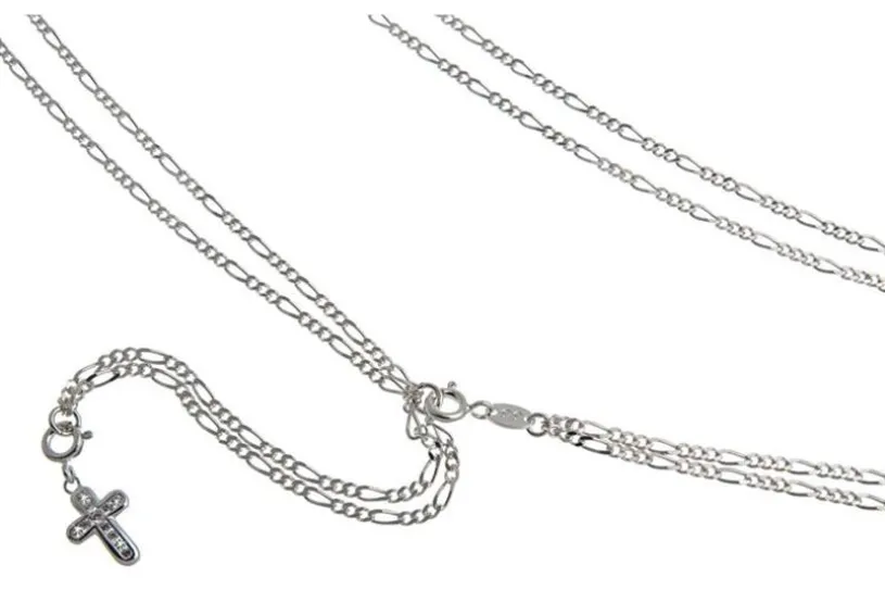 Bauchkette Figaro 2reihig - 925 Silber
