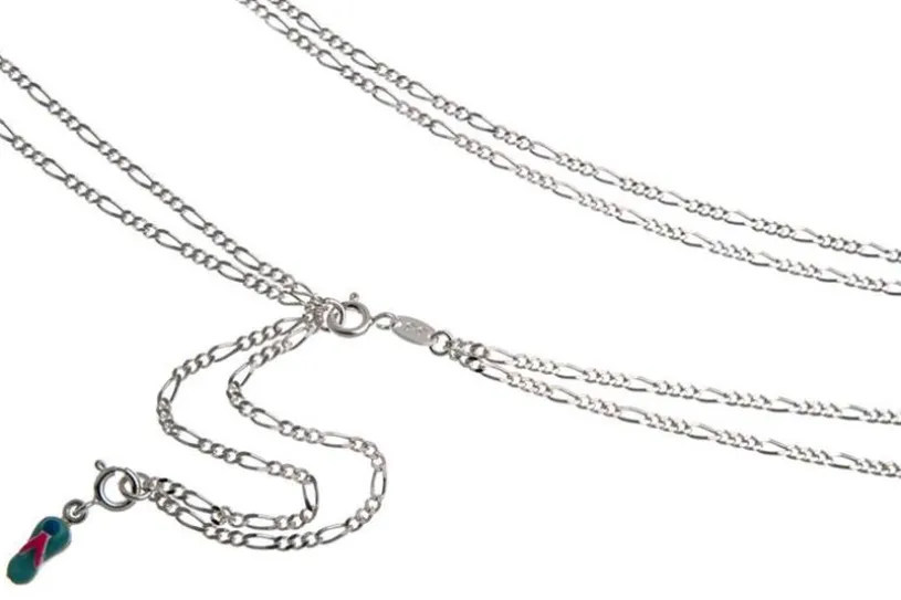 Bauchkette Figaro 2reihig - 925 Silber