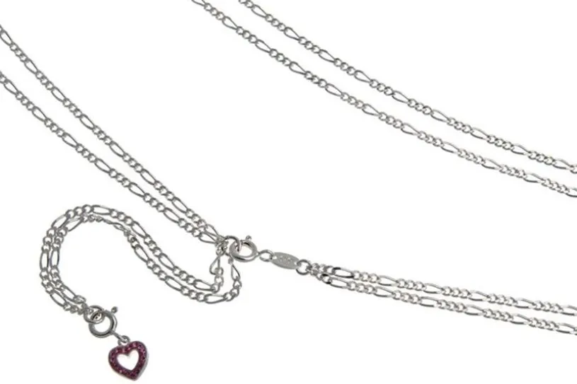 Bauchkette Figaro 2reihig - 925 Silber