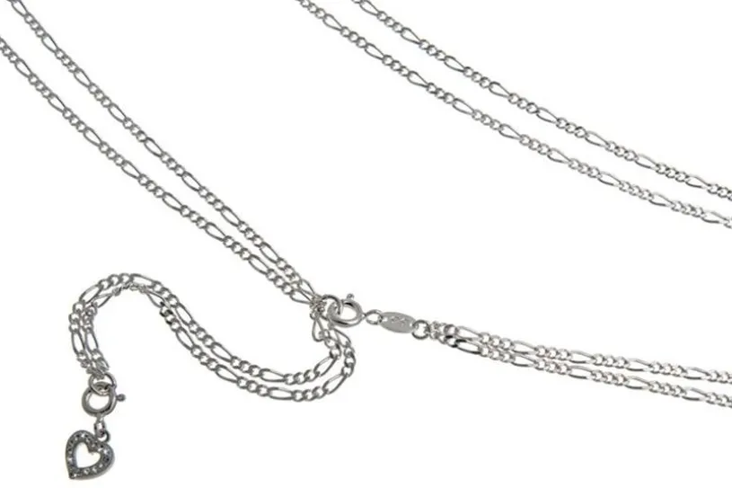 Bauchkette Figaro 2reihig - 925 Silber