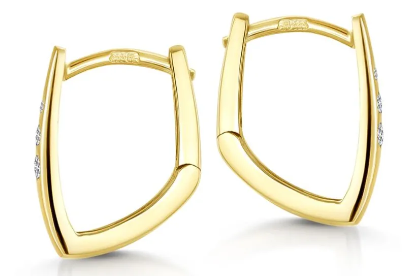 Creolen mit 3 Zirkoniasteinen SJR  - echt 333 Gold