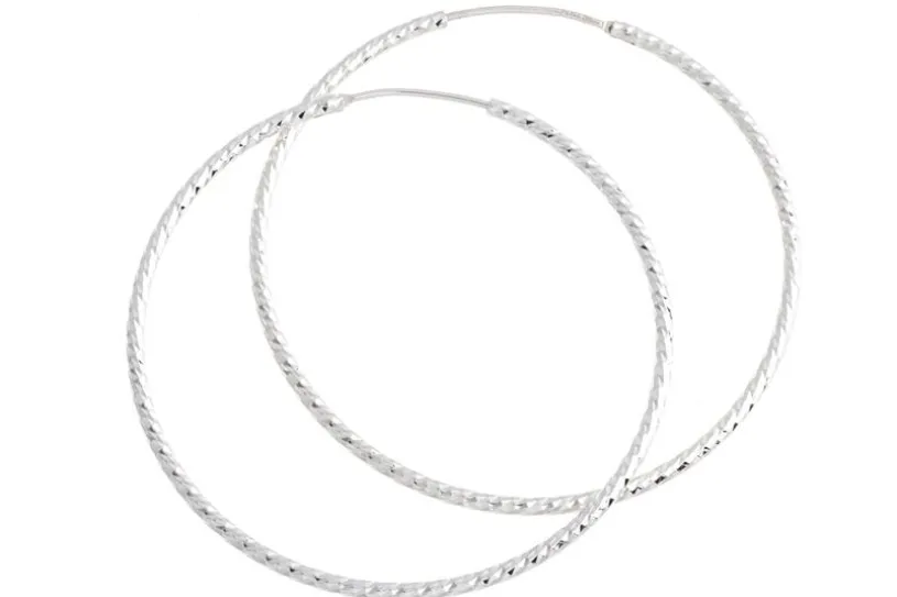 Creolen mit Schliff, Durchmesser wählbar - 925 Silber= 50mm