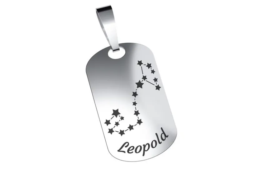 Dog Tag Sternzeichen Skorpion, mittel - echt 925 Silber