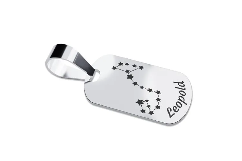 Dog Tag Sternzeichen Skorpion, mittel - echt 925 Silber