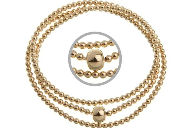 Elastic Elements Armband 3fach - 925 Silber, vergoldet 925 Silber, vergoldet
