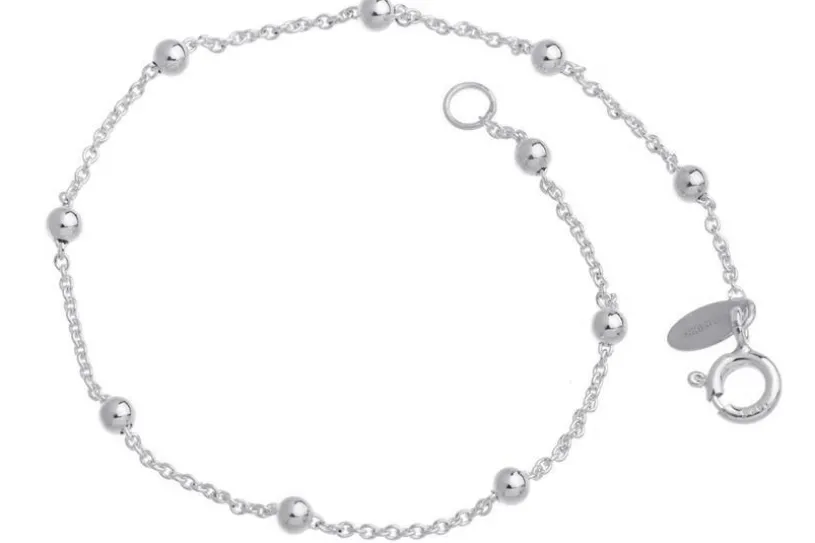 Erbskette Armband 1,3mm mit Kugeln - 925 Silber