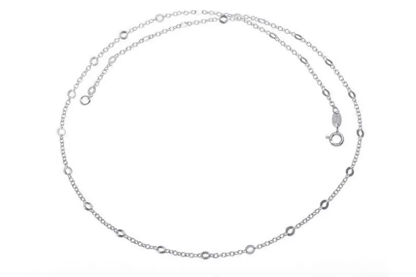 Erbskette 2mm mit geschliffenen Plättchen - 925 Silber