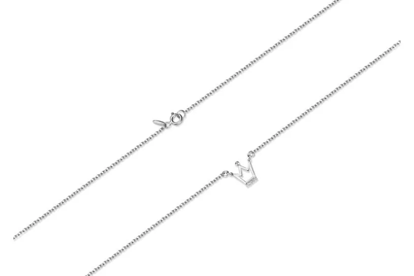 Erbskette 1,6mm mit Krone, groß - 925 Silber