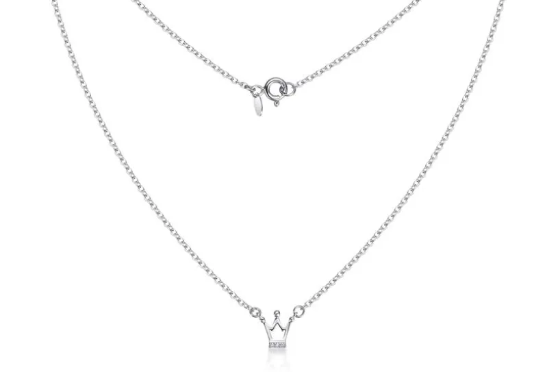 Erbskette 1,6mm mit Krone klein - 925 Silber