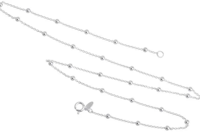 Erbskette 1,3mm mit Kugeln - 925 Silber