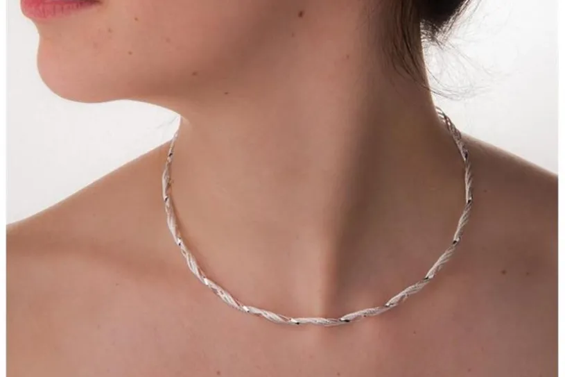 Fashion-Omegahalsreifen circa 4mm - 925 Silber Länge: 40cm - 028ART1