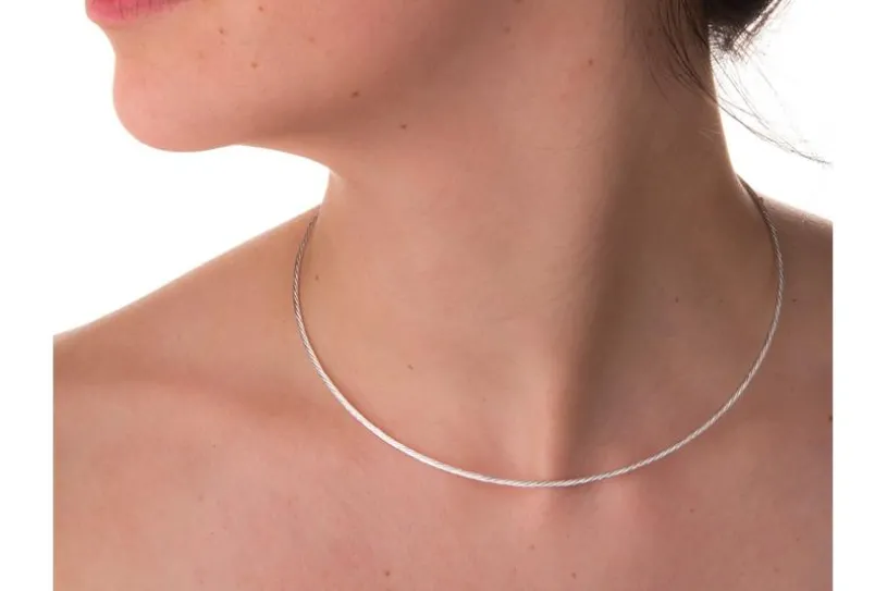 Fashion-Omegahalsreifen 1,7mm - 925 Silber Länge: 40cm - 028NK0187x7