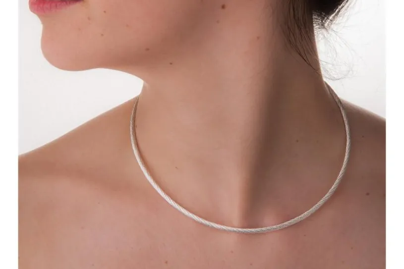 Fashion-Omegahalsreifen 3mm - 925 Silber Länge: 40cm - 028ART3