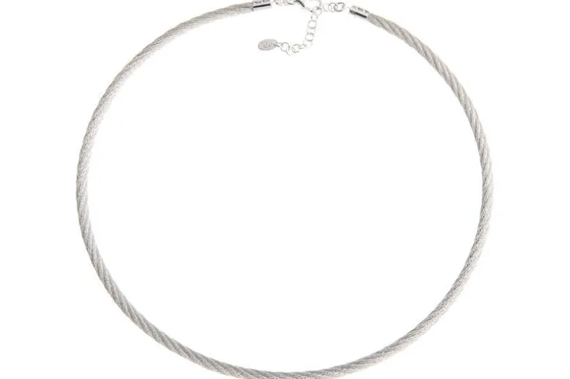 Fashion-Omegahalsreifen 4mm - 925 Silber Länge: 40cm - 028ART4