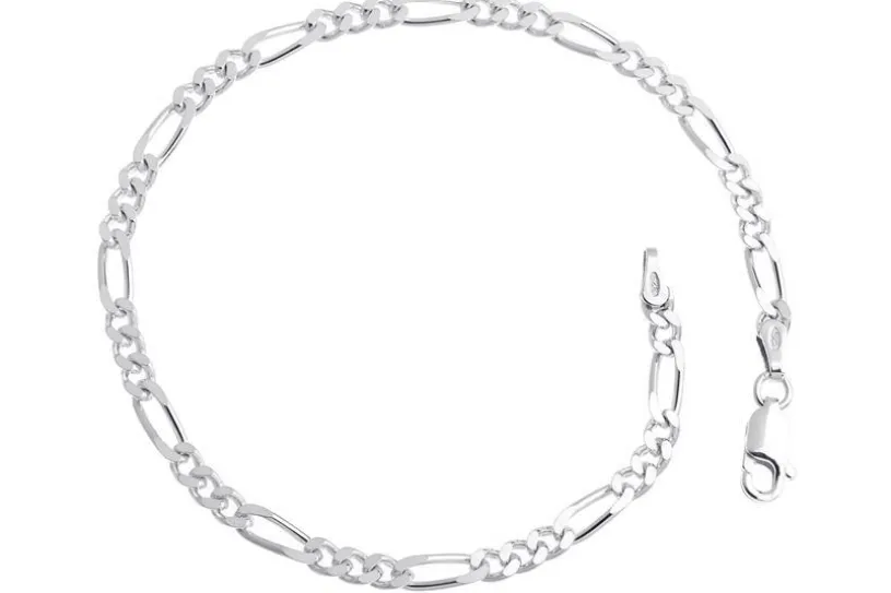 Figarokette Armband 3,4mm - 925 Silber