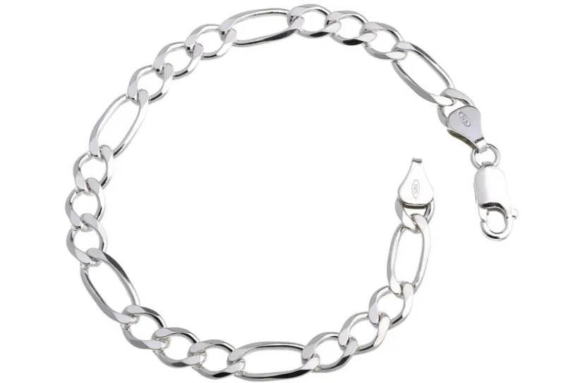 Figarokette Armband 6,5mm - 925 Silber