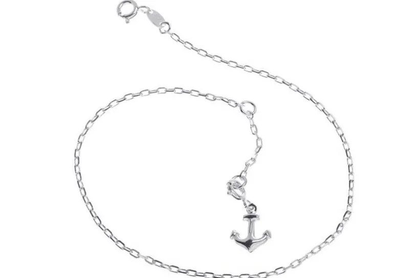 Fußkette Anker 1,7mm - 925 Silber, wahlweise mit Anhänger - 925 Silber
