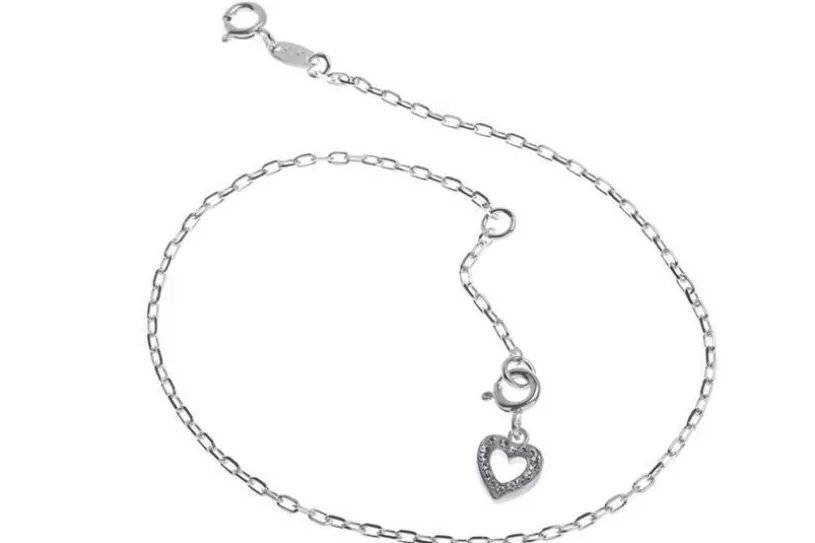 Fußkette Anker 1,7mm - 925 Silber, wahlweise mit Anhänger - 925 Silber