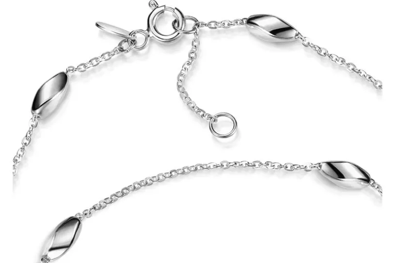 Fußkette Ankerkette 1,4mm mit Oliven - 925 Silber