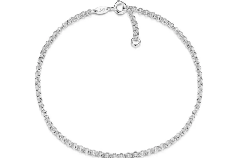 Fußkette Doppelerbse 2,4mm - 925 Silber