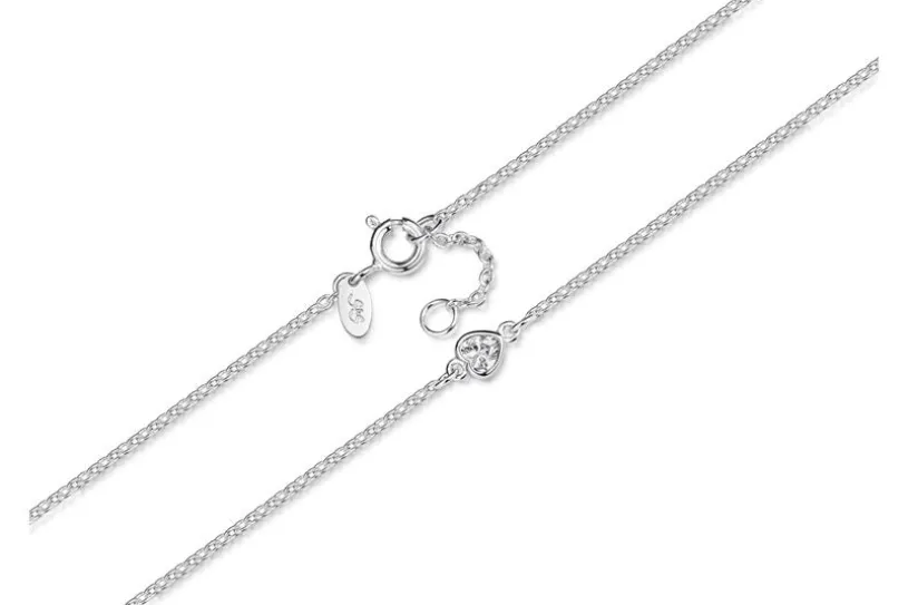 Fußkette Erbse 1,6 mit Herz - 925 Silber