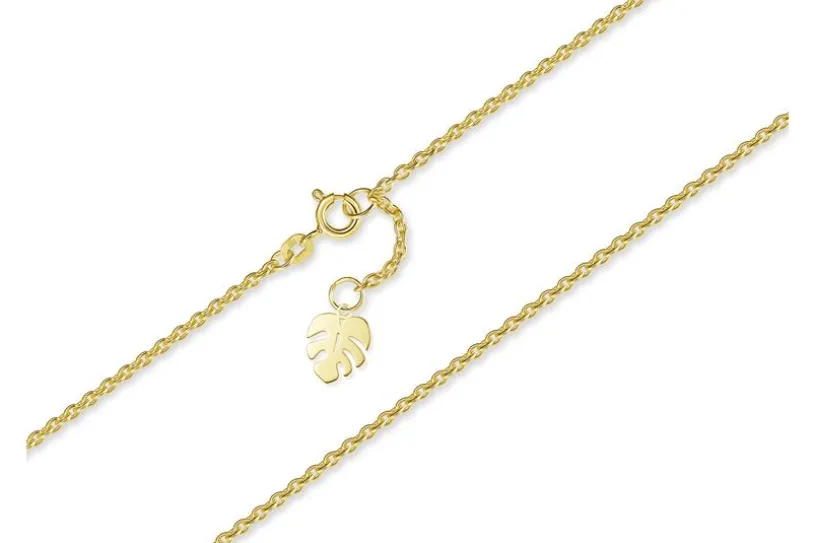 Fußkette Erbse 1,8mm mit Blatt - 585 Gold