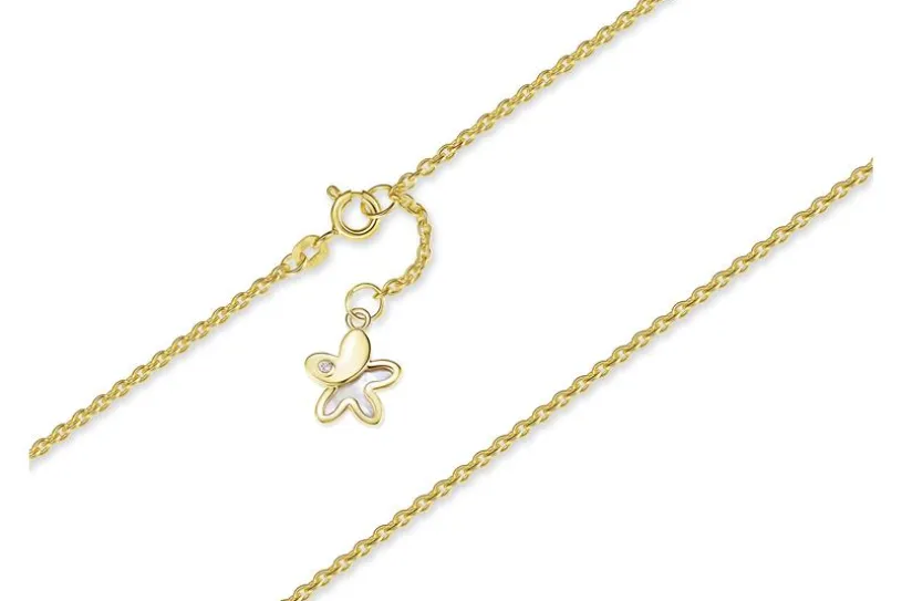 Fußkette Erbse 1,8mm mit Blume - 585 Gold