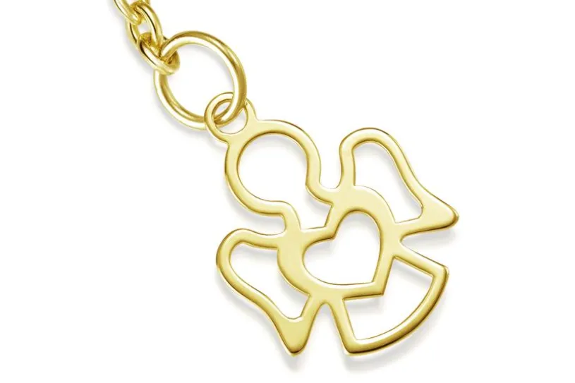 Fußkette Erbse 1,8mm mit Engel - 585 Gold