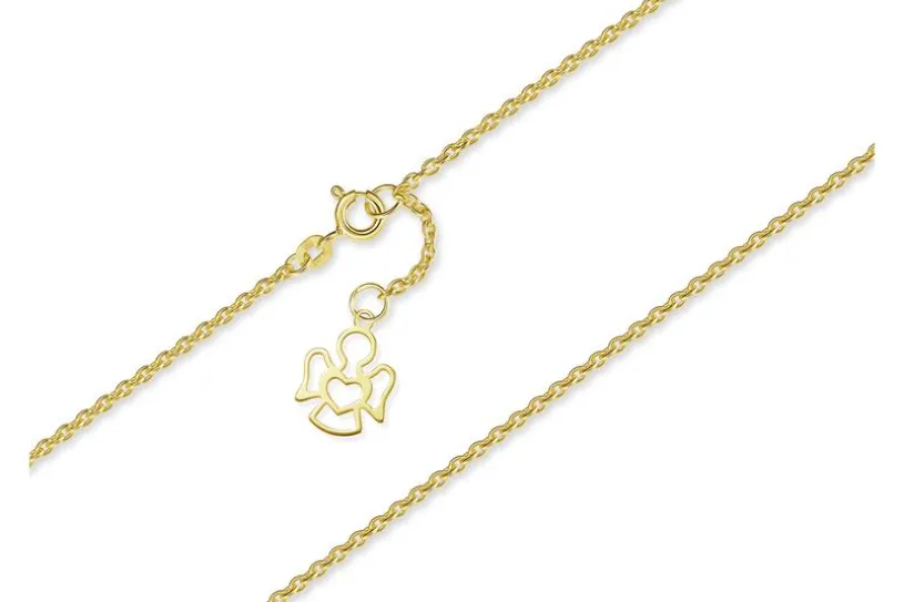 Fußkette Erbse 1,8mm mit Engel - 585 Gold