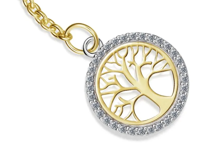 Fußkette Erbse 1,8mm mit Lebensbaum - 585 Gold